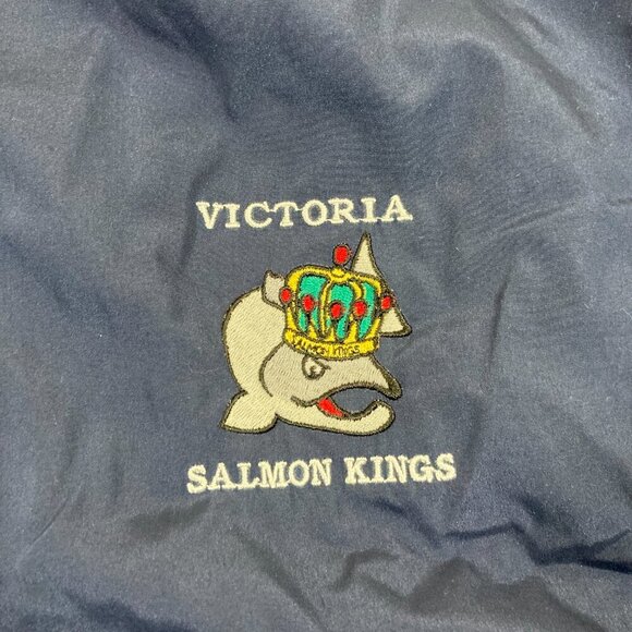 ECHL Victoria Salmon Kings Jacket Men's Size XL Blue Defunct Minor Hockey Team - Picture 3 of 7